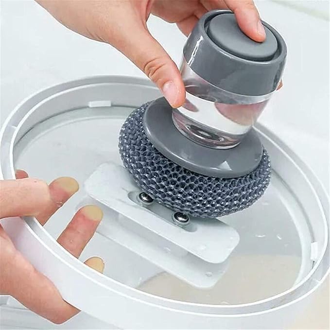 2-in-1 Soap Dispenser Dish Brush – Press-to-Dispense Kitchen Scrubber