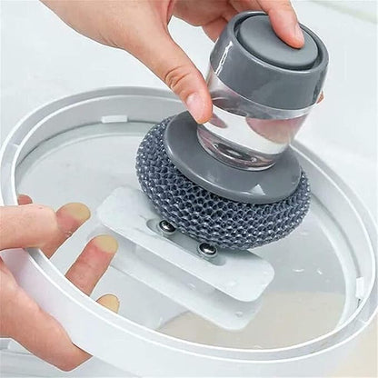 2-in-1 Soap Dispenser Dish Brush – Press-to-Dispense Kitchen Scrubber